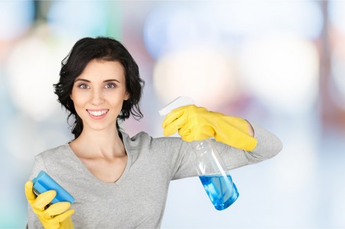 Local cleaning team working in a Bermondsey retail or shared workspace